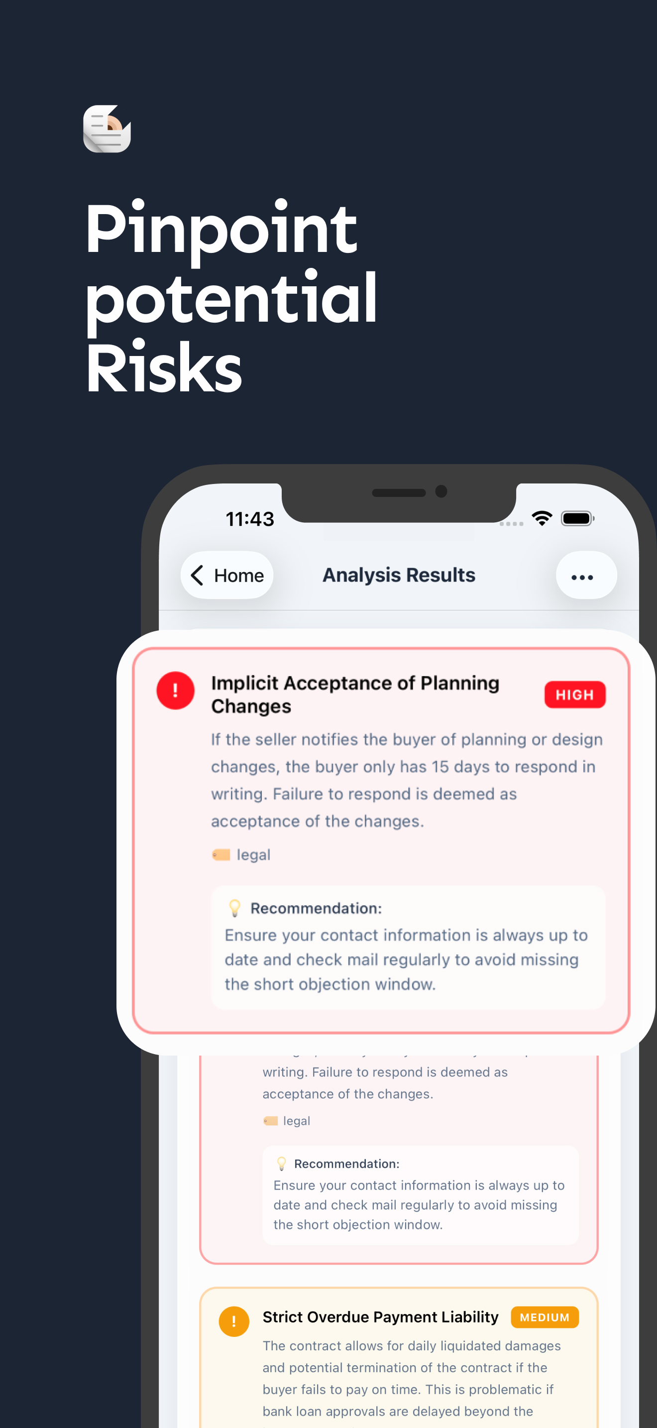 Contract Analysis Screenshot